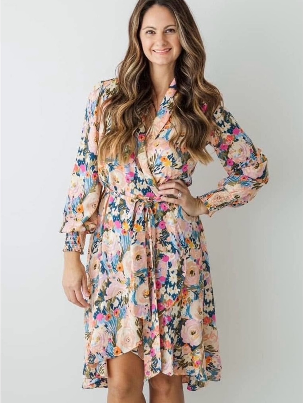 NWT Finding Foxtale Floral Wrap Midi Dress
